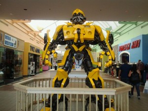 Bumblee--La Gran Plaza Mall Transformers character, Bumblee, makes a special appearance at La Gran Plaza shopping mall in Fort Worth.